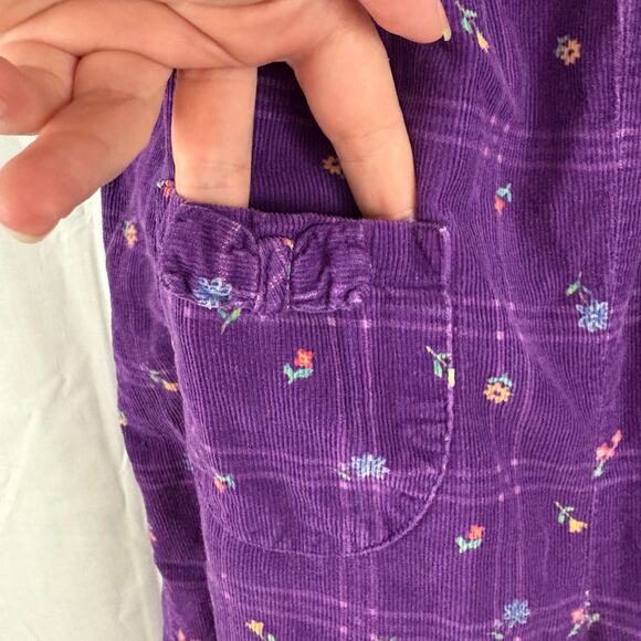 All Mine Vintage Purple Corduroy Floral Print Bubble Romper 24 Months - Picture 6 of 8